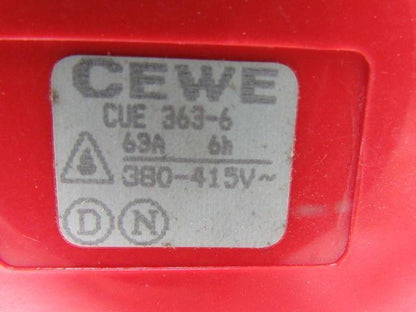 CEWE CUE 363-6 63 Amp 380-415VAC 4 Pole Splash proof Plug