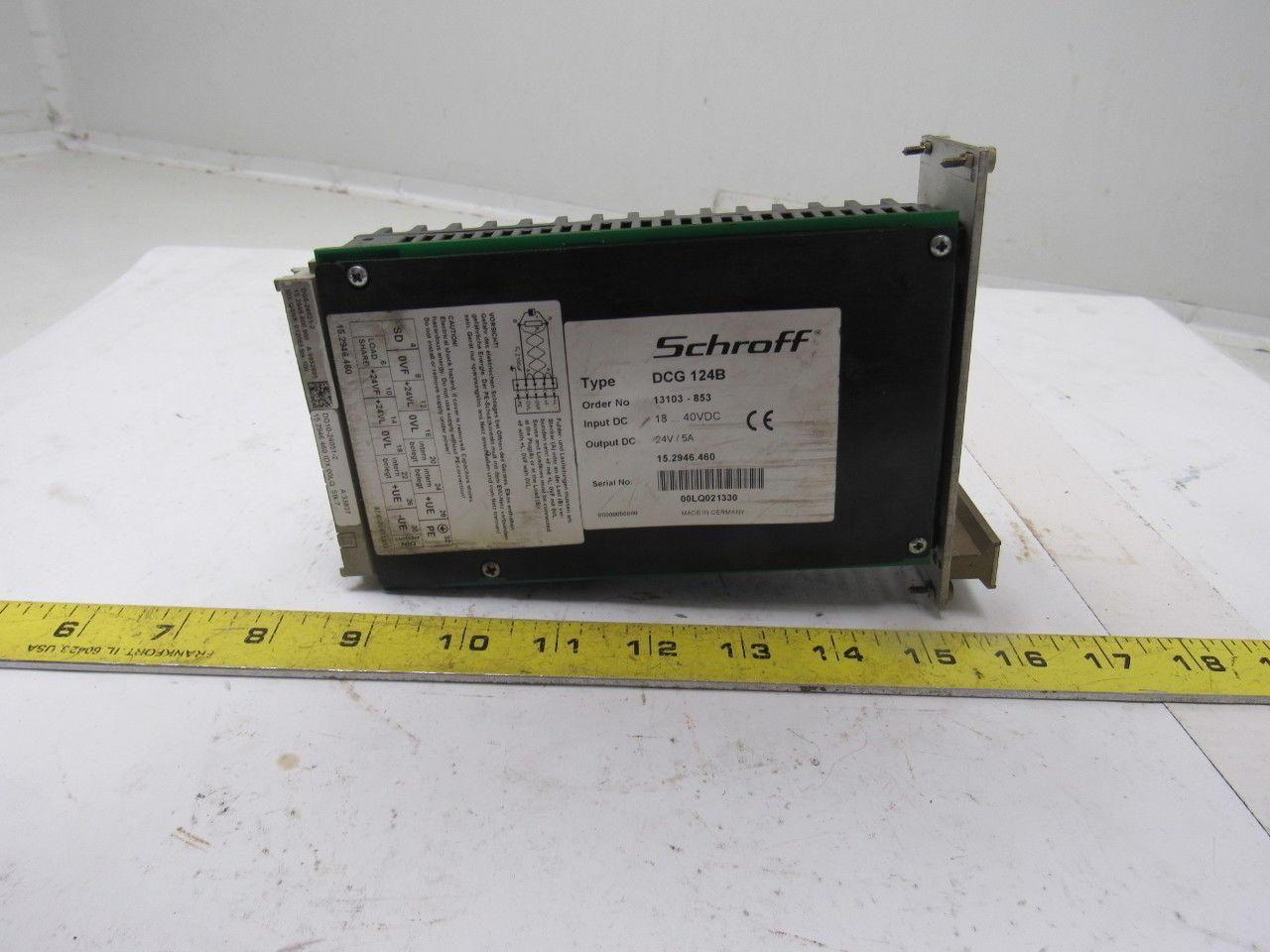 Schroff Pentair DCG 124B 18-40VDC Input~24VDC Power Supply