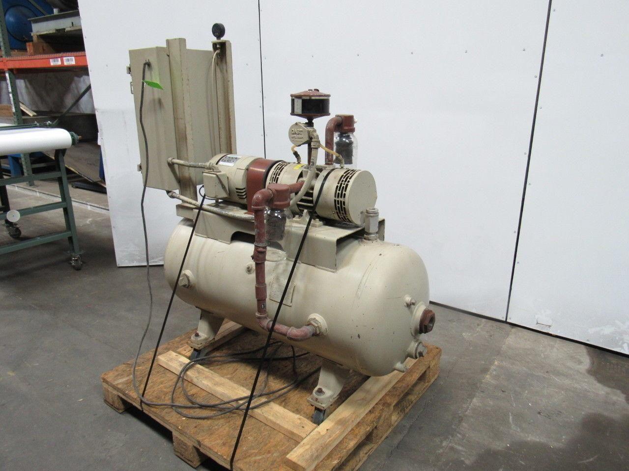 Squire Cogswell Atm-5565-3D-60G 3Hp Vacuum Pump Gast 5565-V4 125Gal Tank 3Ph