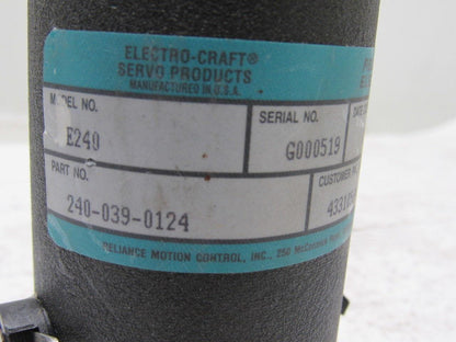 Electro-Craft 240-039-0124 E240 REV C Permanent Magnet DC Servo Motor 1/4" Shaft