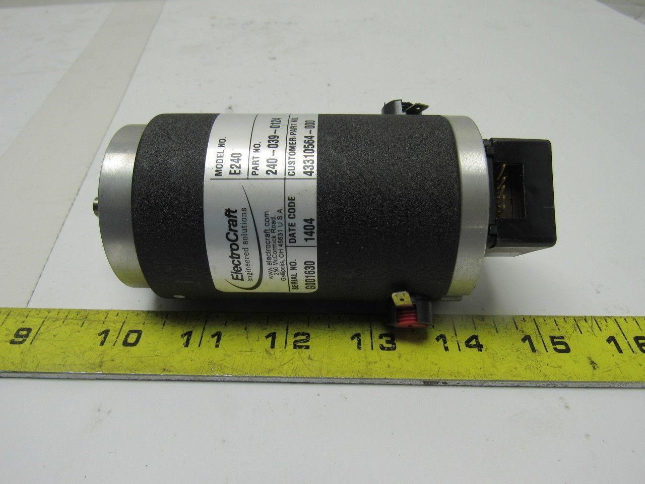 Electro-Craft 240-039-0124 E240 REV E Permanent Magnet DC Servo Motor 1/4" Shaft