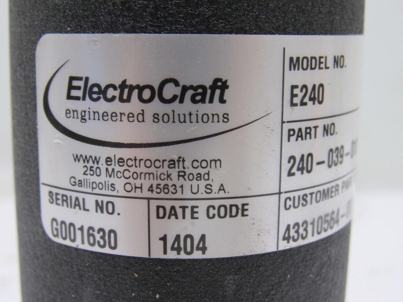 Electro-Craft 240-039-0124 E240 REV E Permanent Magnet DC Servo Motor 1/4" Shaft