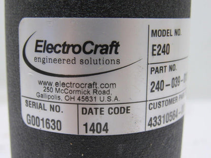Electro-Craft 240-039-0124 E240 REV E Permanent Magnet DC Servo Motor 1/4" Shaft