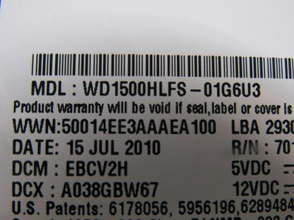 Western Digital WD1500HLFS-01G6U3 VelociRaptor 150 GB Hard Drive