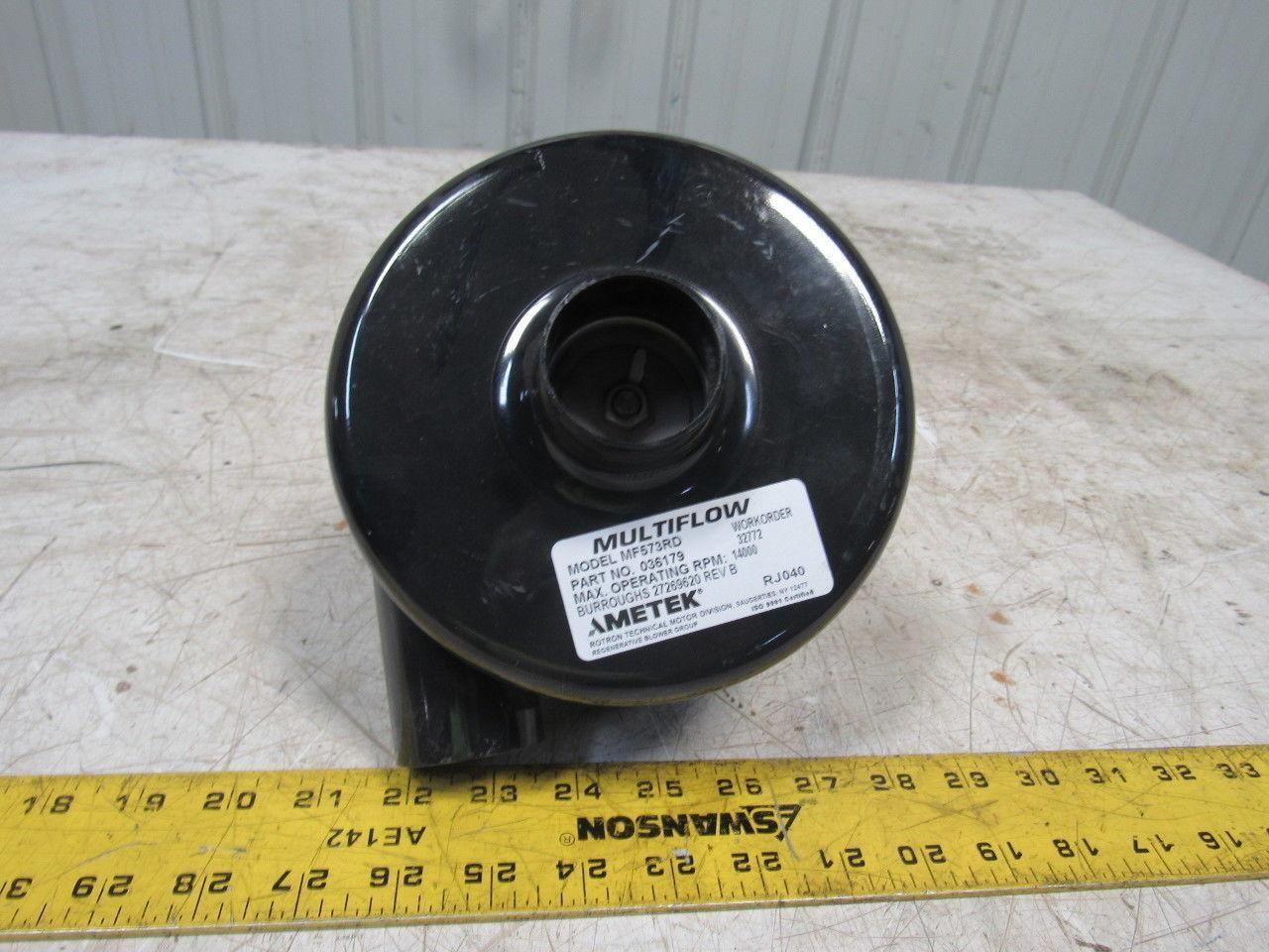 Ametek 036179 MF573RD Remote Drive (Motorless)Blower Assembly Clockwise Rotation