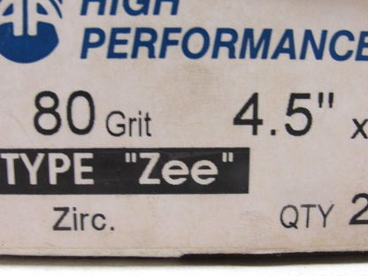 ARC Zirconia Alumina Resin Fiber Sanding Disc 4.5"x7/8" 36 & 80 Grit Lot of 75