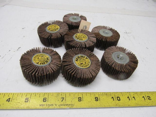 Merit 2458135 Flap Wheel Aluminum Oxide 2-1/2x1x1/4-20 Shank 80 Grit Lot of 7
