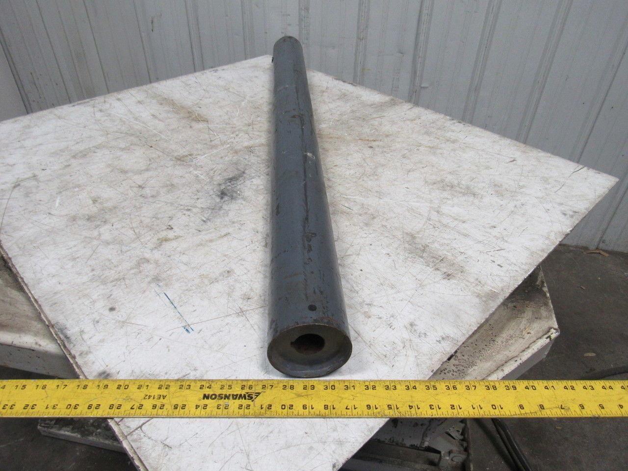 51" x 4" Steel Flat Face Steel Conveyor Roller 1-7/16 Keyed Bore