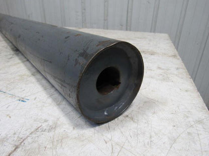51" x 4" Steel Flat Face Steel Conveyor Roller 1-7/16 Keyed Bore