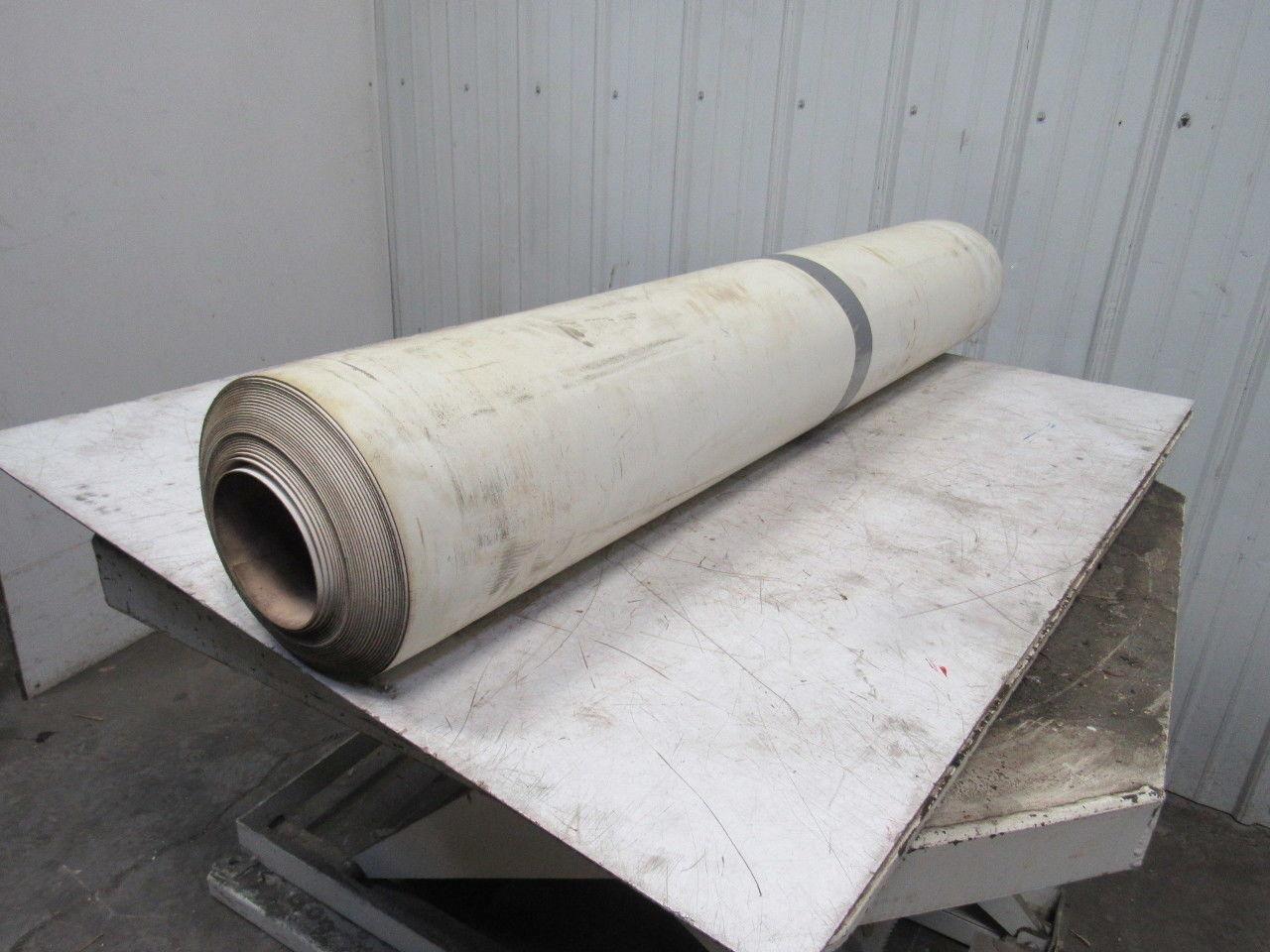 2-Ply White/Clear Polyurethane Smooth Top Conveyor Belt 78' X 49" X 0.065"