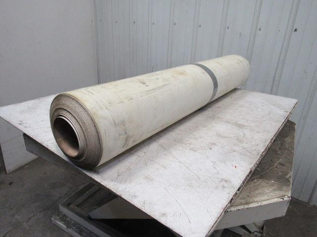 2-Ply White/Clear Polyurethane Smooth Top Conveyor Belt 51' X 49" X 0.065"