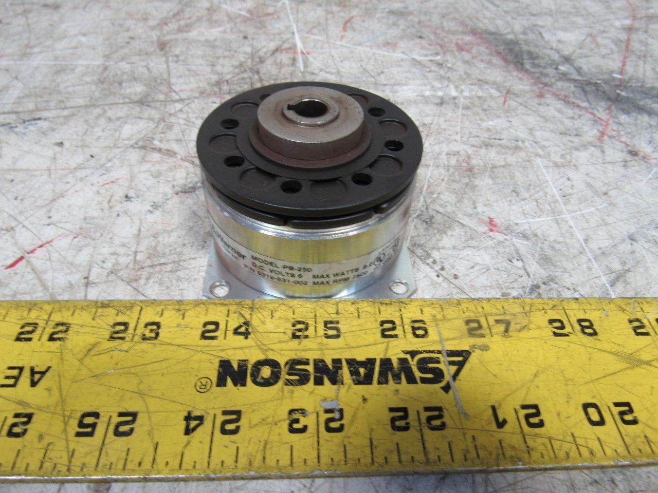Warner 5319-631-002 Model PB-250 6 V DC Flange Mount Brake 3/8" Bore