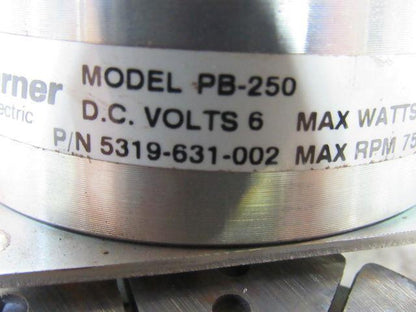 Warner 5319-631-002 Model PB-250 6 V DC Flange Mount Brake 3/8" Bore