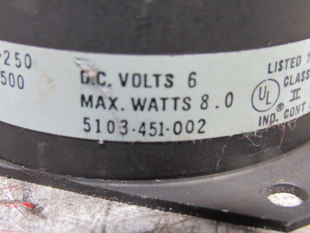 Warner 5103-451-002 SF-250 6V DC Flange Mount Magnetic Brake 7500 RPM 1/2" Bore