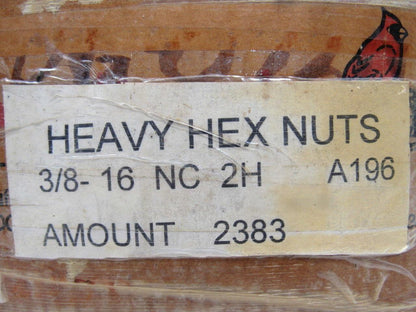 3/8-16 NC 2H Heavy Hex Nuts Lot Of 2000 Plus