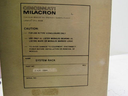 Cincinnati Milacron 3-424-1960A 16-Slot Rack Chassis PLC