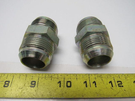 Male 37 Degree 16 JIC x 37 Degree 16 JIC Steel Adapter Fitting Lot of 2