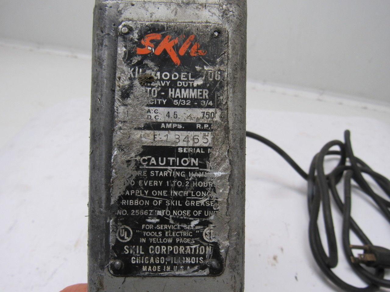 Skil Model 706 Heavy Duty Roto-Hammer Drill Case And Extras