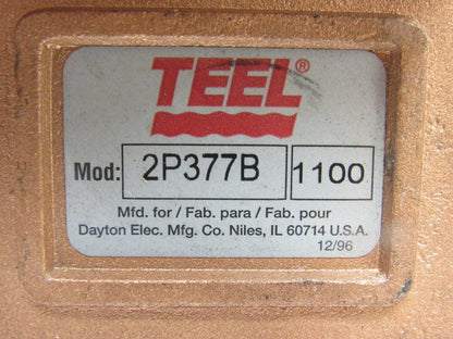 Teel 2P377B Self Priming Motor Driven Chemical Pump 1-1/2" Ports