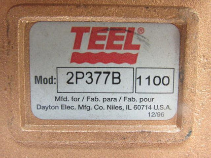 Teel 2P377B Self Priming Motor Driven Chemical Pump 1-1/2" Ports