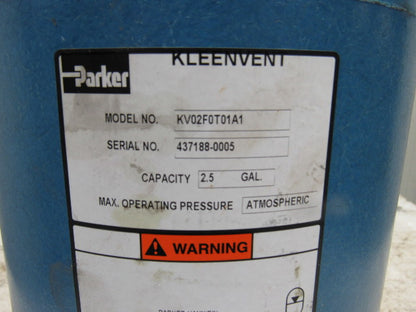 Parker KV02F0T01A1 Kleenvent 2.5 Gal Hydraulic Reservoir Isolator