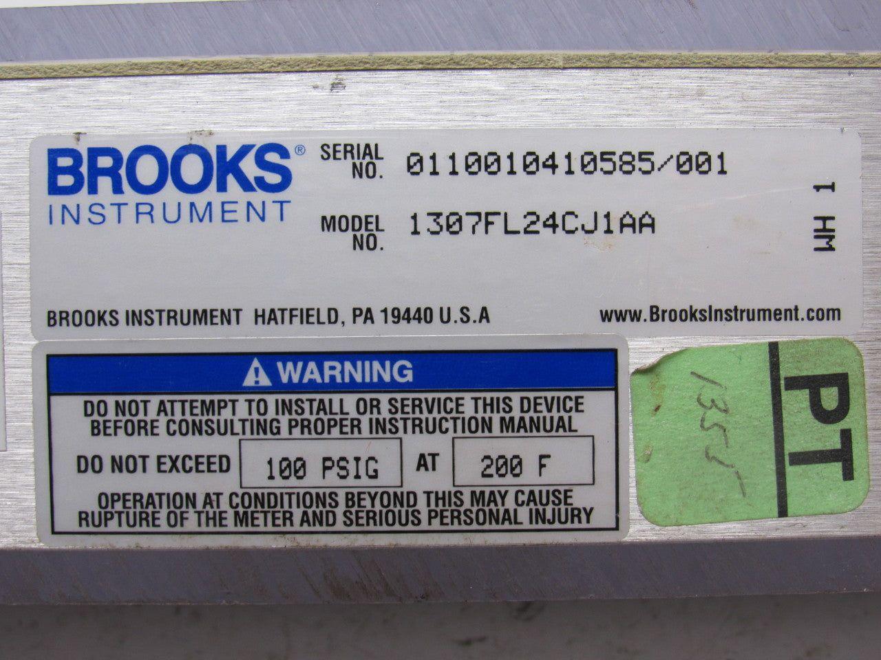 Brooks Instruments 1307FL24CJ1AA Vertical Read Flow Meter GPM 0-10 Water 100 PSI