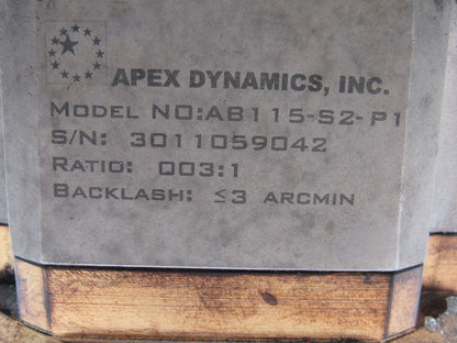 Apex Dynamics AB115-S2-P1 003:1 Two Stage Inline Planetary Gear Reducer Apex