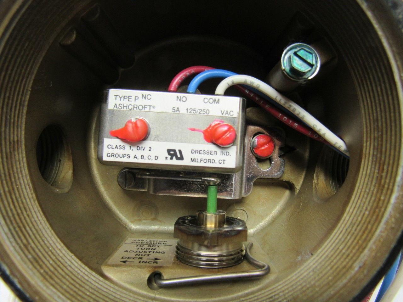 Ashcroft B722B X6B 30-500PSI 5A 125/250V Hazardous Location Pressure Switch