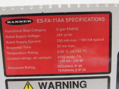 Banner ES-FA-11AA E-Stop Safety Module
