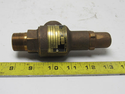 Dresser 1478 3/4" Port Brass Safety Valve 15 PSI 7.6 GPM
