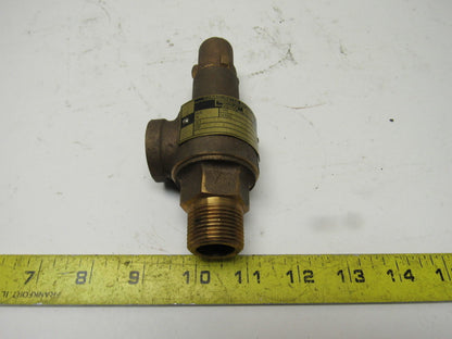 Dresser 1478 3/4" Port Brass Safety Valve 15 PSI 7.6 GPM