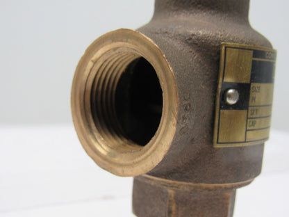 Dresser 1478 3/4" Port Brass Safety Valve 15 PSI 7.6 GPM