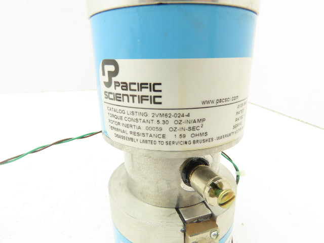 Pacific Scientific 2VM62-024-4 24V Low Inertia PMDC Servomotor 3/8"x2-7/8" Shaft