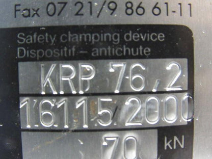 Sitema Klemmkopf KRP76,2 76mm Rod 70kN 10 Bar Max 4Bar/Min Load Safety Catcher