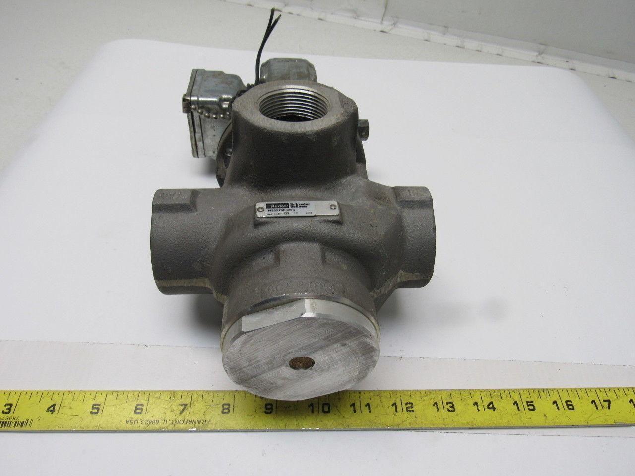 Parker/Schrader Bellows N3857600253 Pneumatic Valve 1"NPT 115V Coil Pilot Valve