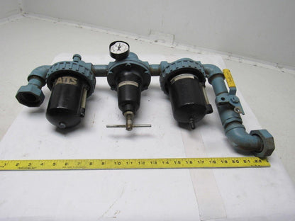 Watts Fluidair 250PSI Max FRL Filter Regulator Lubricator Assembly 1" Pipe