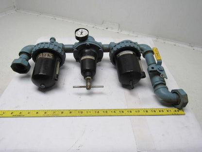 Watts Fluidair 250PSI Max FRL Filter Regulator Lubricator Assembly 1" Pipe