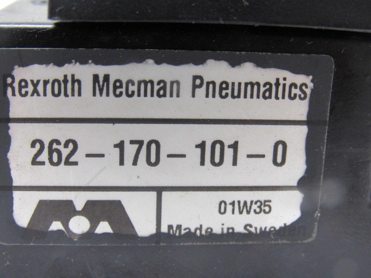 Rexroth Mecman 262-170-101-0 Pneumatic Valve W/262-108-110-0  Base 24VDC Coil