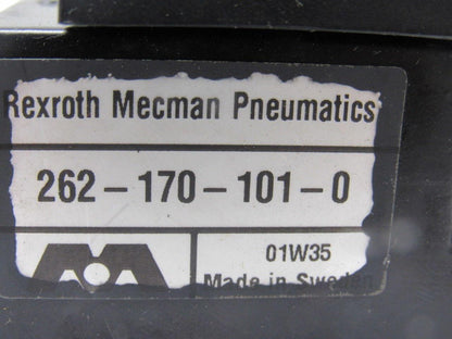 Rexroth Mecman 262-170-101-0 Pneumatic Valve W/262-108-110-0  Base 24VDC Coil
