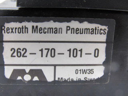 Rexroth Mecman 262-170-101-0 Pneumatic Valve W/262-108-110-0  Base 24VDC Coil