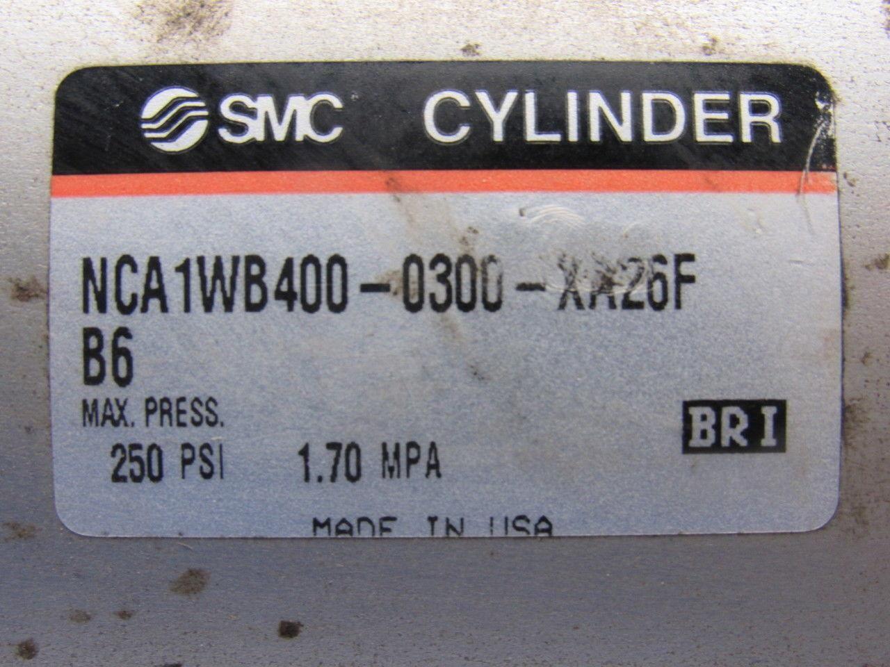 SMC NCA1WB400-0300-XA26F 4" Bore 1" Single Rod 3" Dual Stroke Push Pull Cylinder