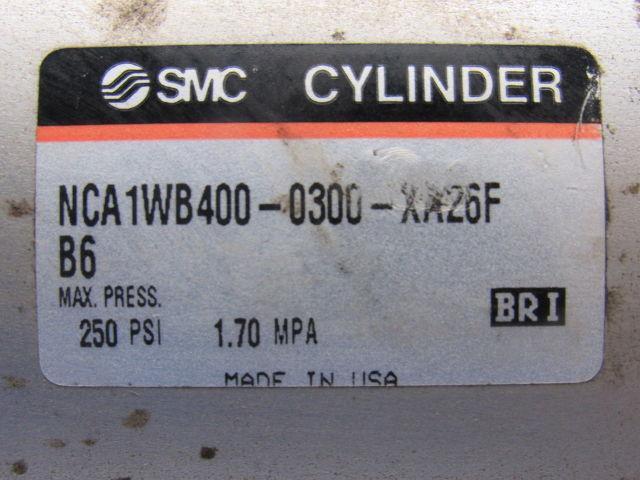 SMC NCA1WB400-0300-XA26F 4" Bore 1" Single Rod 3" Dual Stroke Push Pull Cylinder