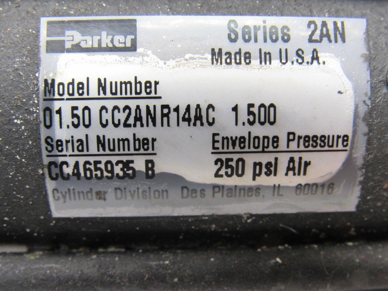 Parker 01.50 CC2ANR14AC 1.500 Pneumatic Air Cylinder 1-1/2" Bore 1-1/2" Stroke