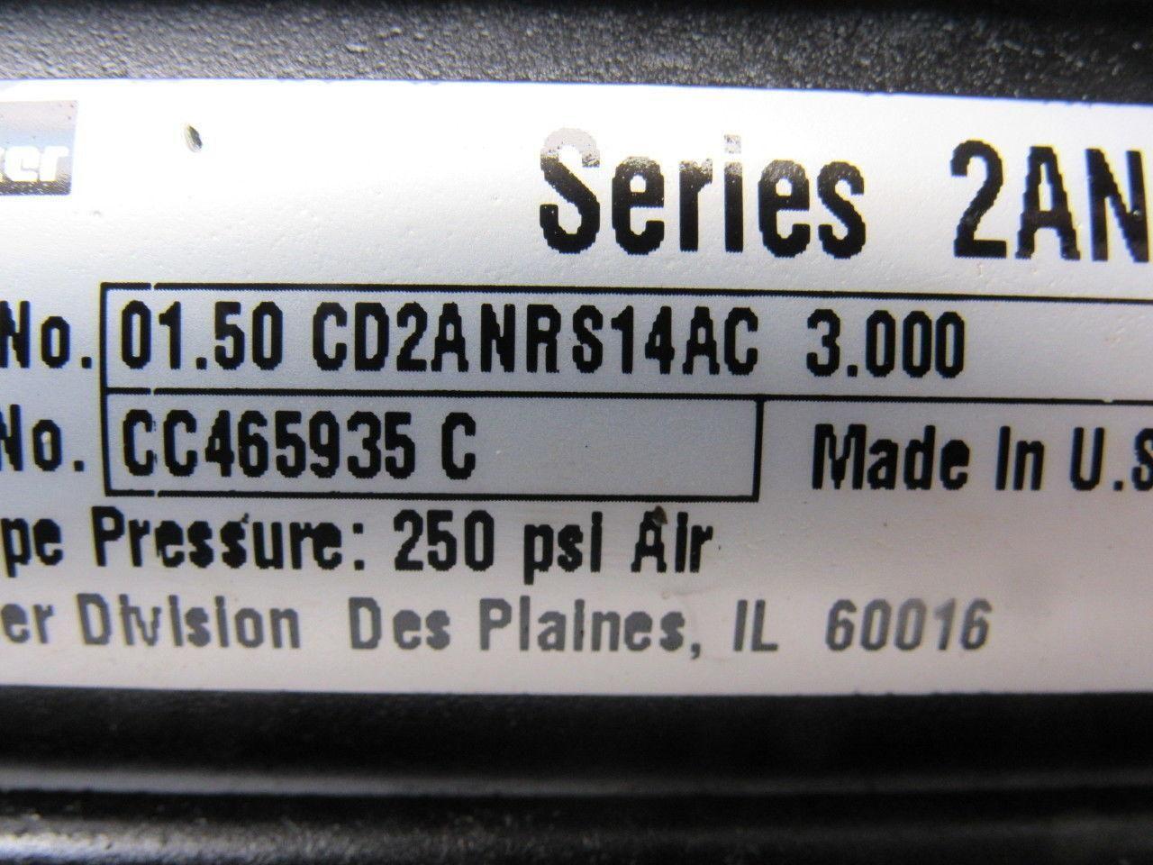 Parker 01.50 CD2ANRS14AC 3.000 Pneumatic Air Cylinder 1-1/2" Bore 1-1/2" Stroke