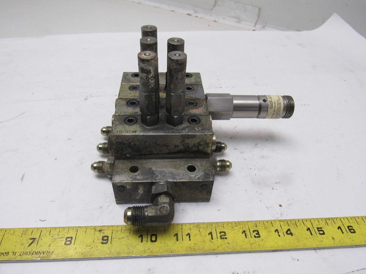 Lubriquip MSP-5T & MSP-5S 3 Station Liquid Divider Auto Lube Manifold Block