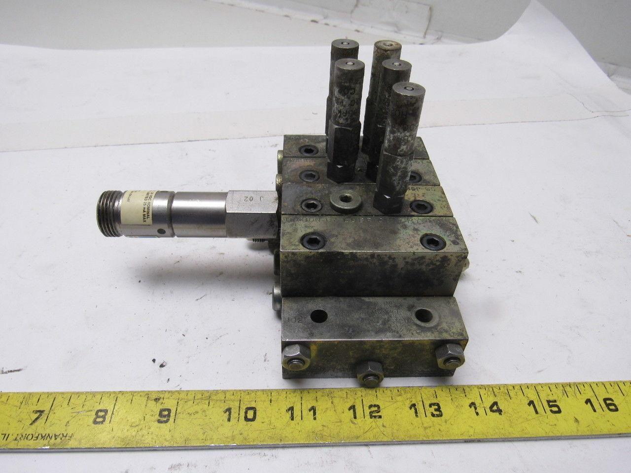 Lubriquip MSP-5T & MSP-5S 3 Station Liquid Divider Auto Lube Manifold Block