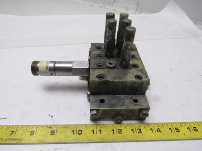 Lubriquip MSP-5T & MSP-5S 3 Station Liquid Divider Auto Lube Manifold Block