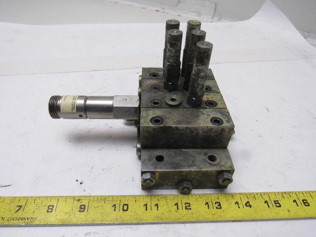 Lubriquip MSP-5T & MSP-5S 3 Station Liquid Divider Auto Lube Manifold Block