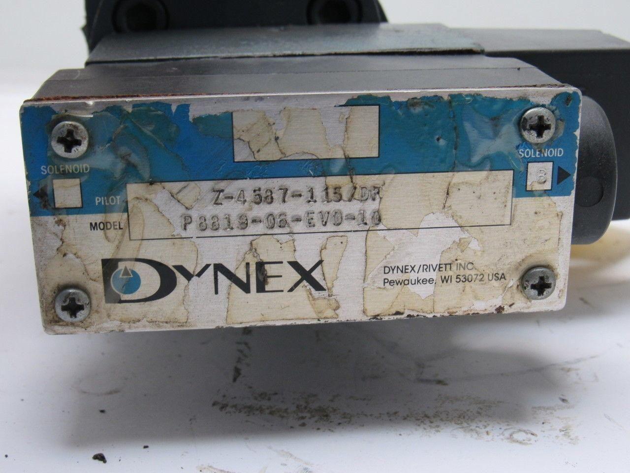 Dynex Rivett P8819-06-EVO-10 3000PSI Pressure Control Relief Valve 115V Solenoid