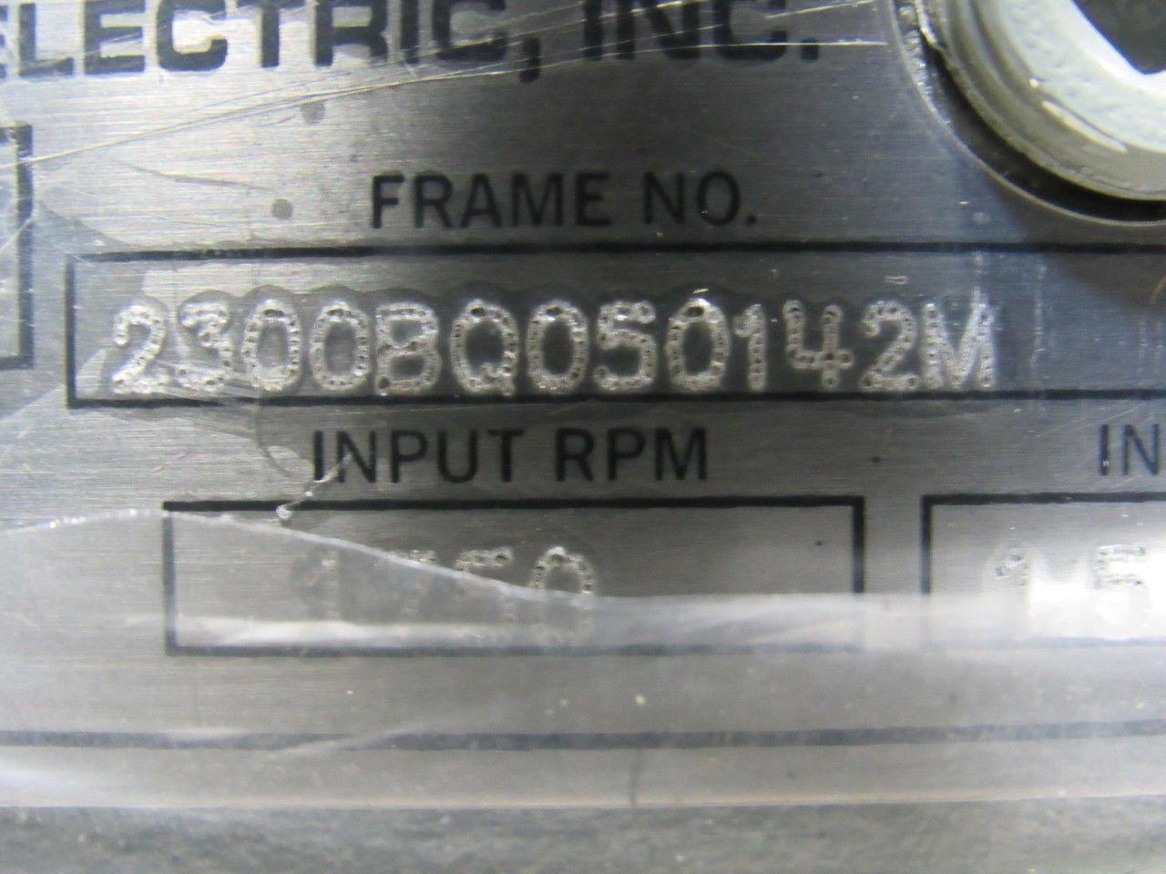 Sterling 2300BQ050142M Worm Gear Speed Reducer 50:1 Ratio